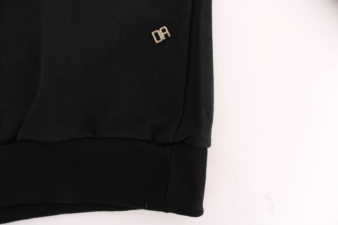 Pull à capuche noir décontracté en coton Daniele Alessandrini