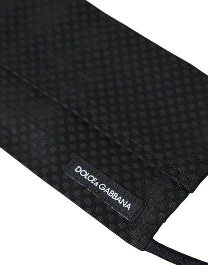 Dolce & Gabbana Zwart 100% Zijden Verstelbare Stropdas Gezichtsmasker