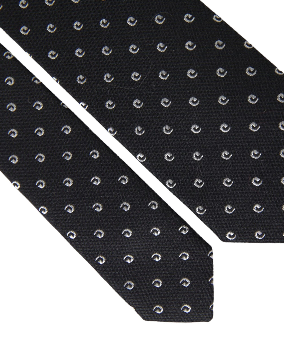 Cravate ajustable en coton mélangé à logo noir Dolce &amp; Gabbana