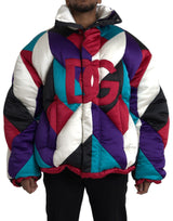 Veste coupe-vent et matelassée à logo multicolore de Dolce & Gabbana
