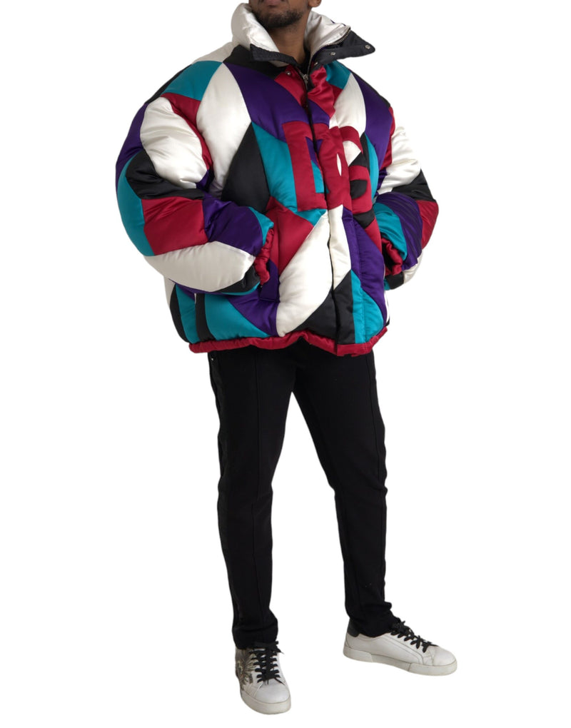 Dolce & Gabbana Windbreaker Pufferjas met Multicolour Logo
