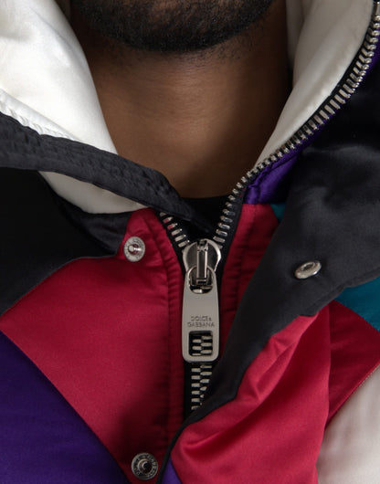 Veste coupe-vent et matelassée à logo multicolore de Dolce & Gabbana