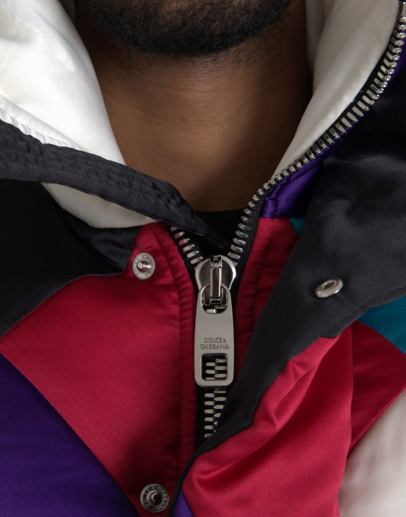 Dolce & Gabbana Windbreaker Pufferjas met Multicolour Logo