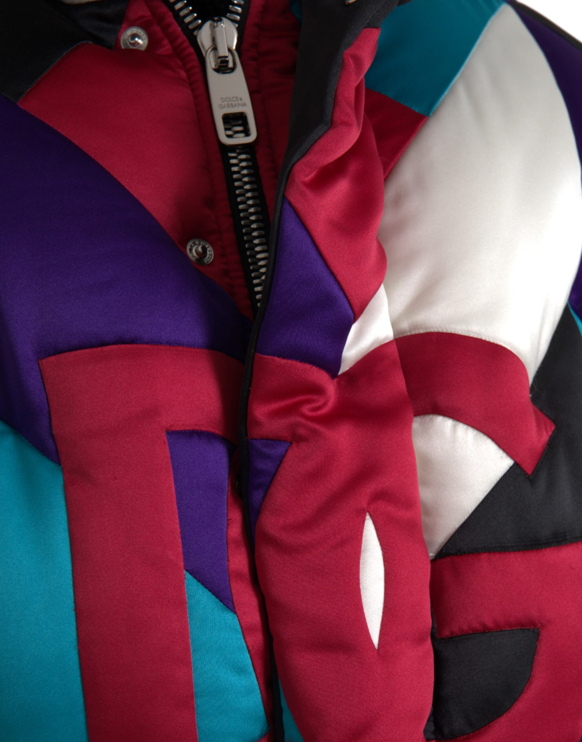 Veste coupe-vent et matelassée à logo multicolore de Dolce & Gabbana