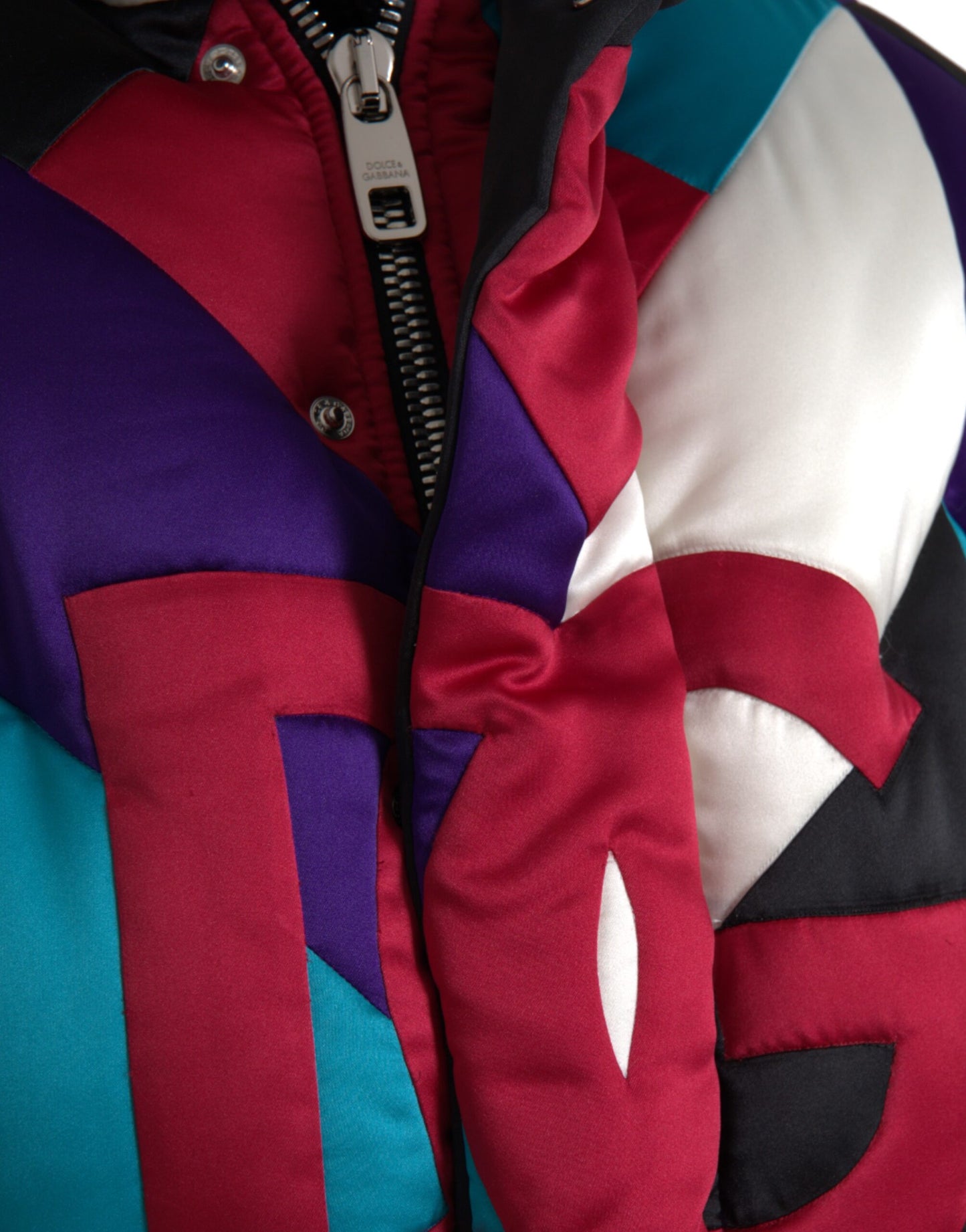 Veste coupe-vent et matelassée à logo multicolore de Dolce & Gabbana