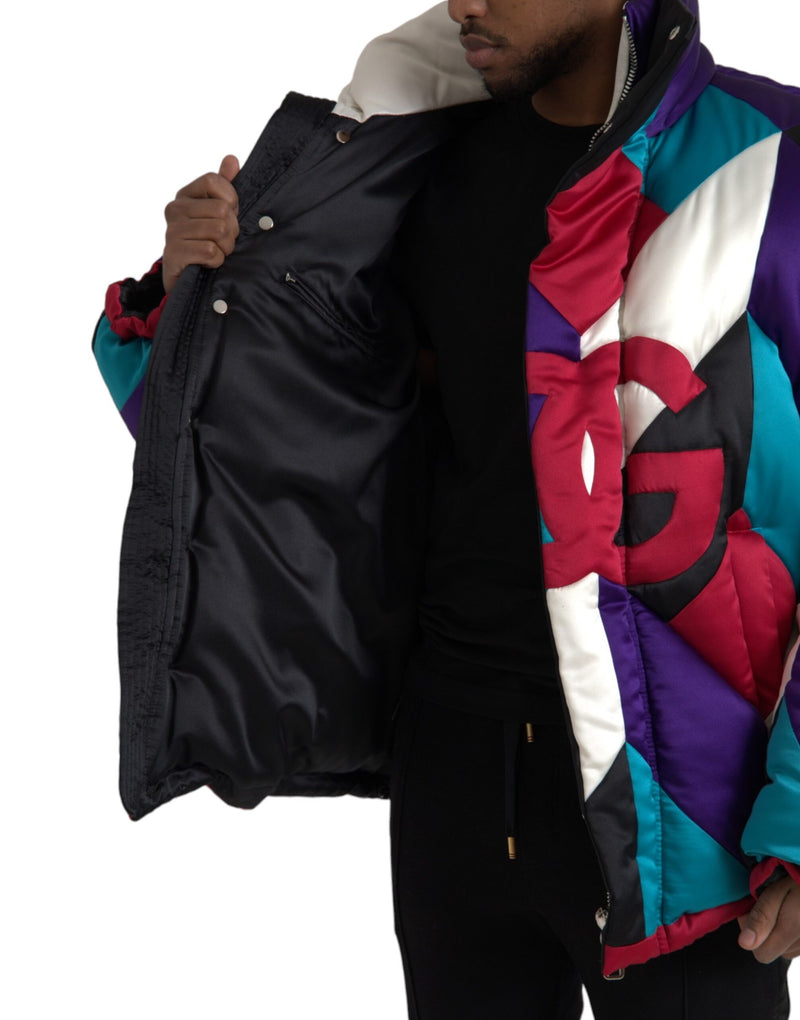 Dolce & Gabbana Windbreaker Pufferjas met Multicolour Logo