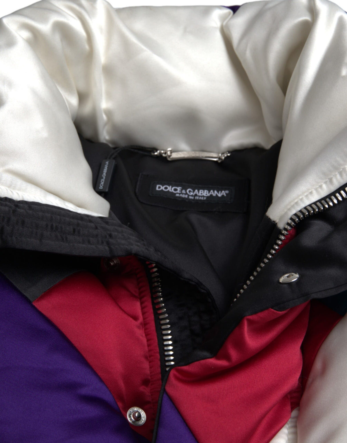 Veste coupe-vent et matelassée à logo multicolore de Dolce & Gabbana