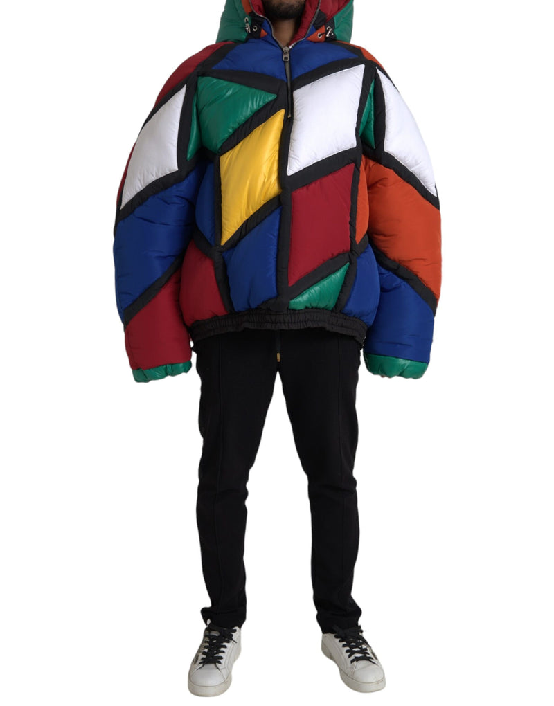 Dolce & Gabbana Steekjack met capuchon en quiltmotief in meerdere kleuren