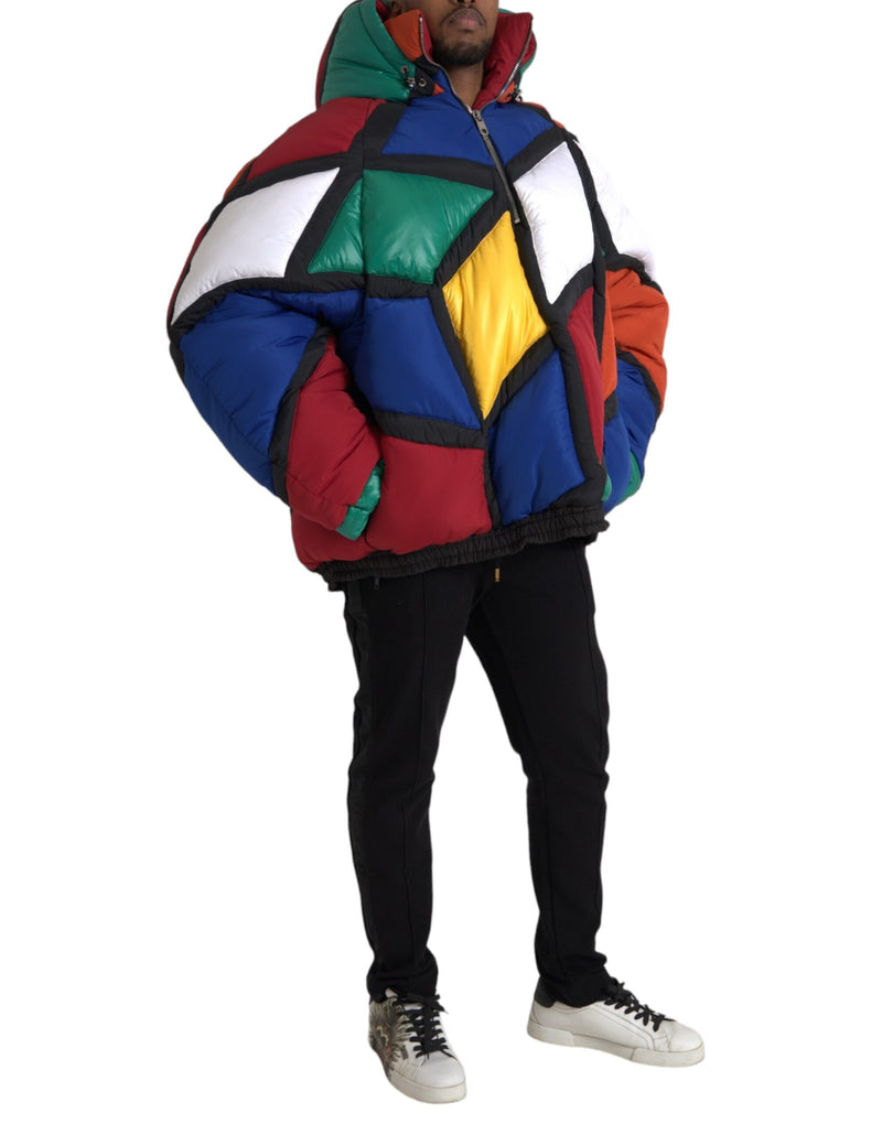 Dolce & Gabbana Steekjack met capuchon en quiltmotief in meerdere kleuren