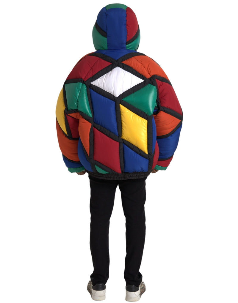 Dolce & Gabbana Steekjack met capuchon en quiltmotief in meerdere kleuren