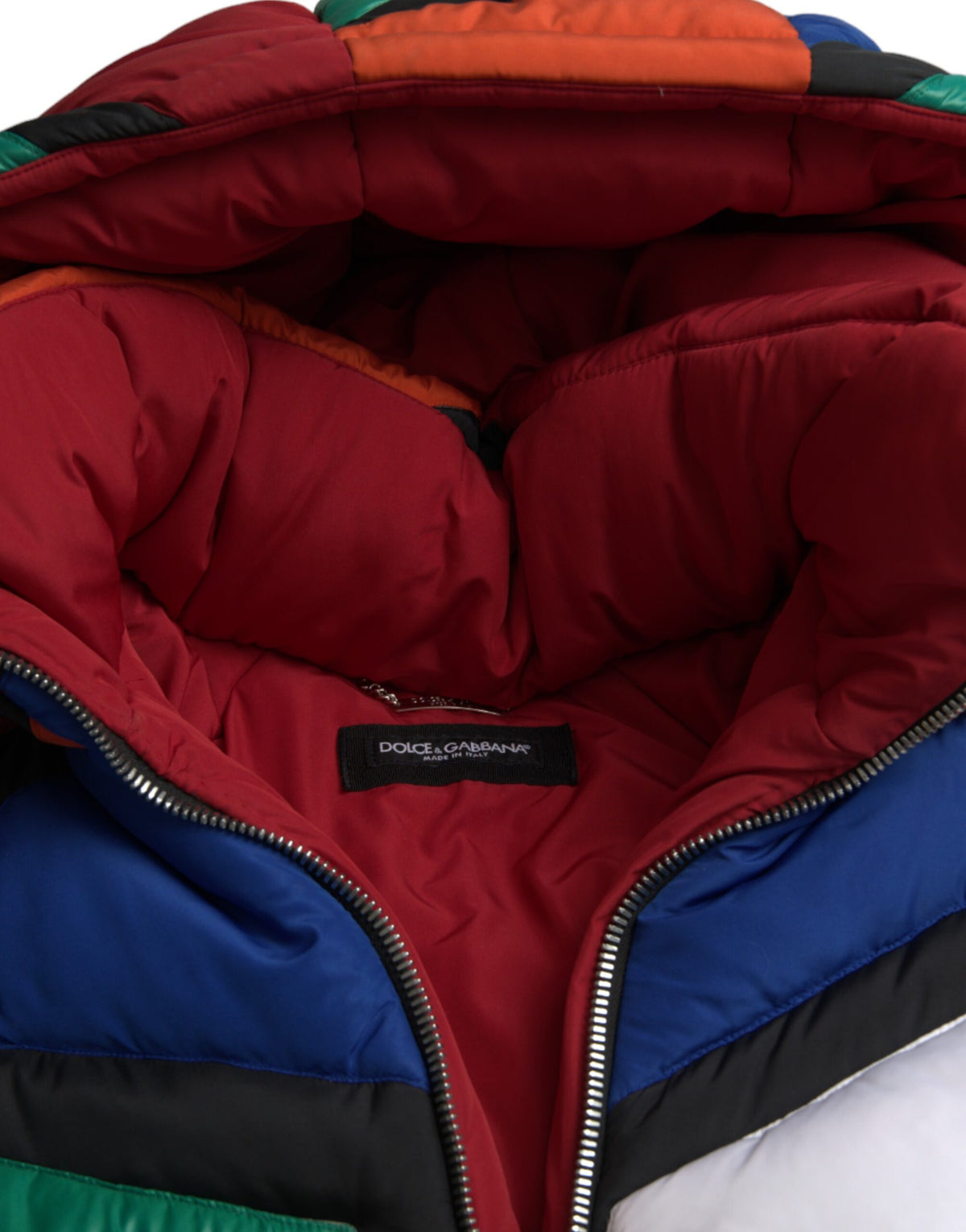 Veste d'hiver matelassée à capuche multicolore Dolce & Gabbana