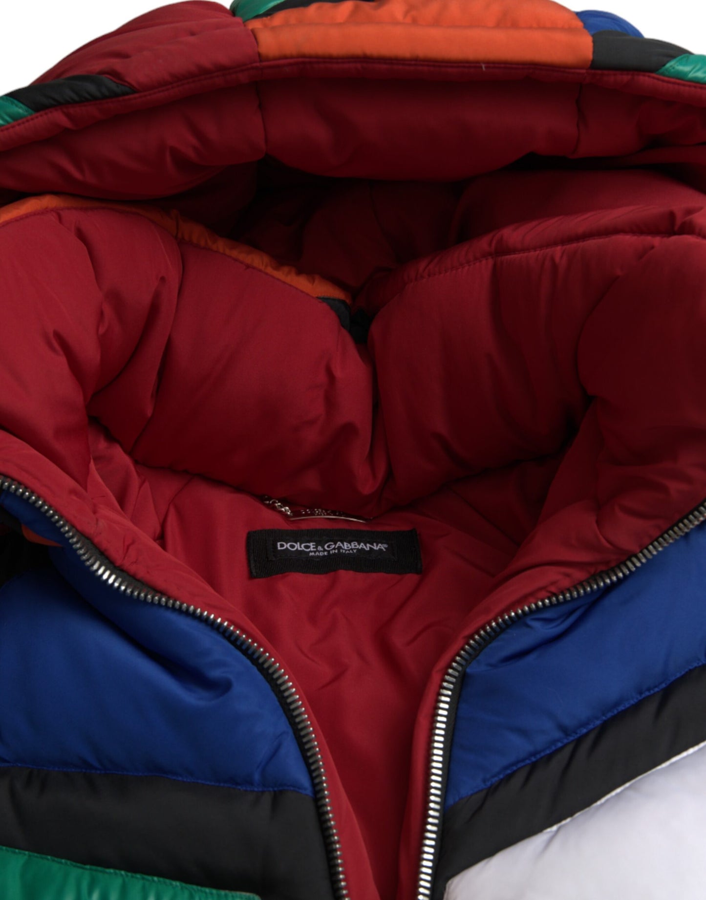 Veste d'hiver matelassée à capuche multicolore Dolce & Gabbana