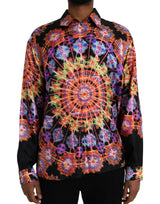 Chemise homme décontractée en soie multicolore Luminarie de Dolce &amp; Gabbana