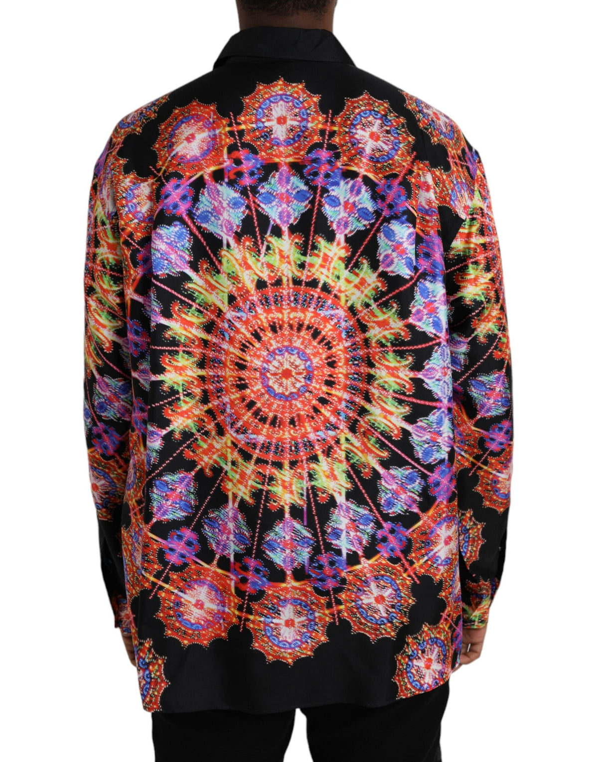 Chemise homme décontractée en soie multicolore Luminarie de Dolce &amp; Gabbana