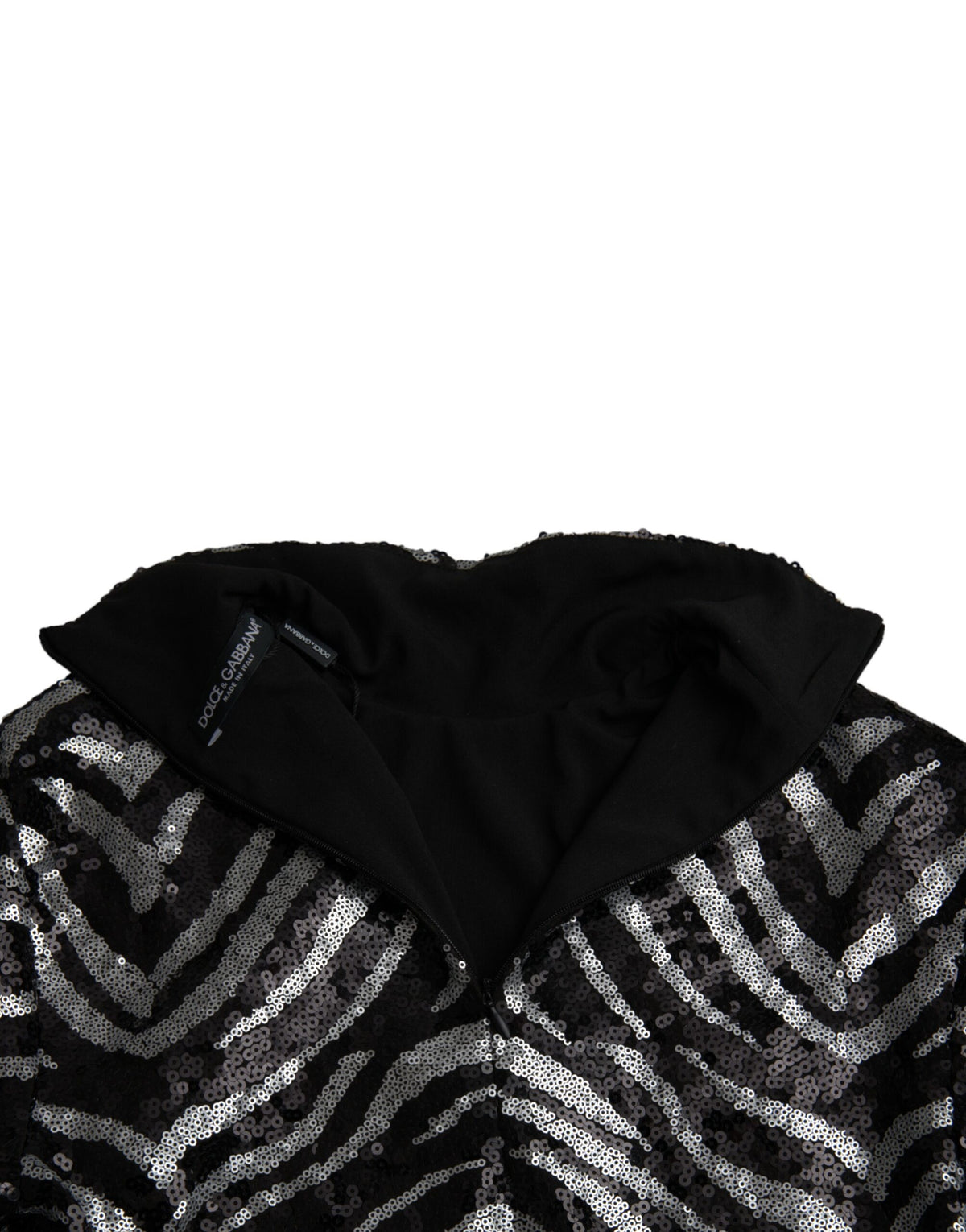 Pull en polyester noir et argenté à paillettes de Dolce &amp; Gabbana