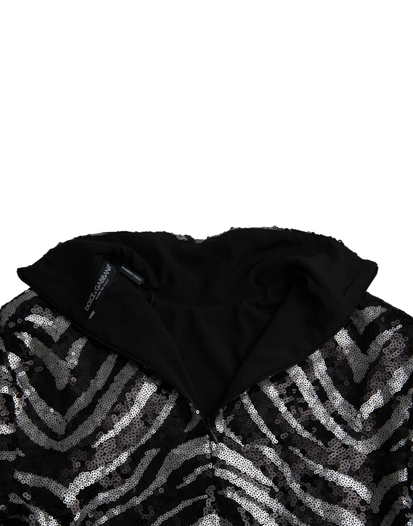 Dolce &amp; Gabbana zwarte, zilveren, pailletten polyester trui