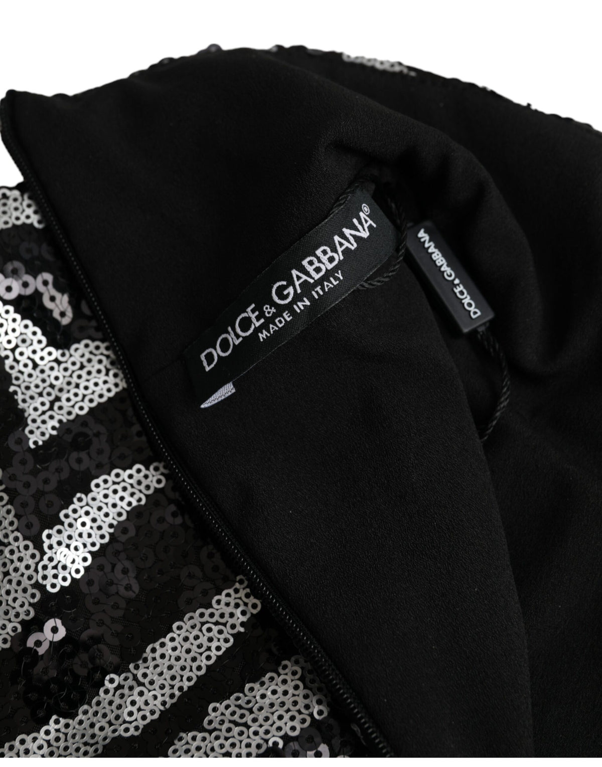Pull en polyester noir et argenté à paillettes de Dolce &amp; Gabbana