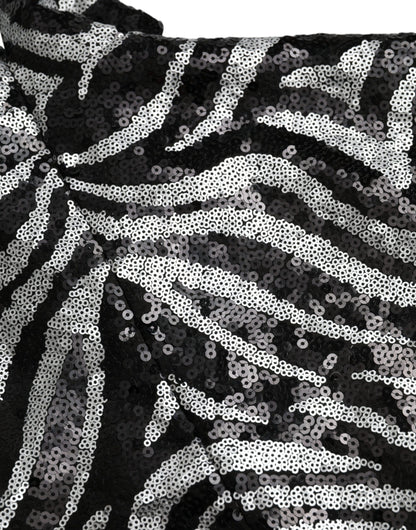 Dolce &amp; Gabbana zwarte, zilveren, pailletten polyester trui