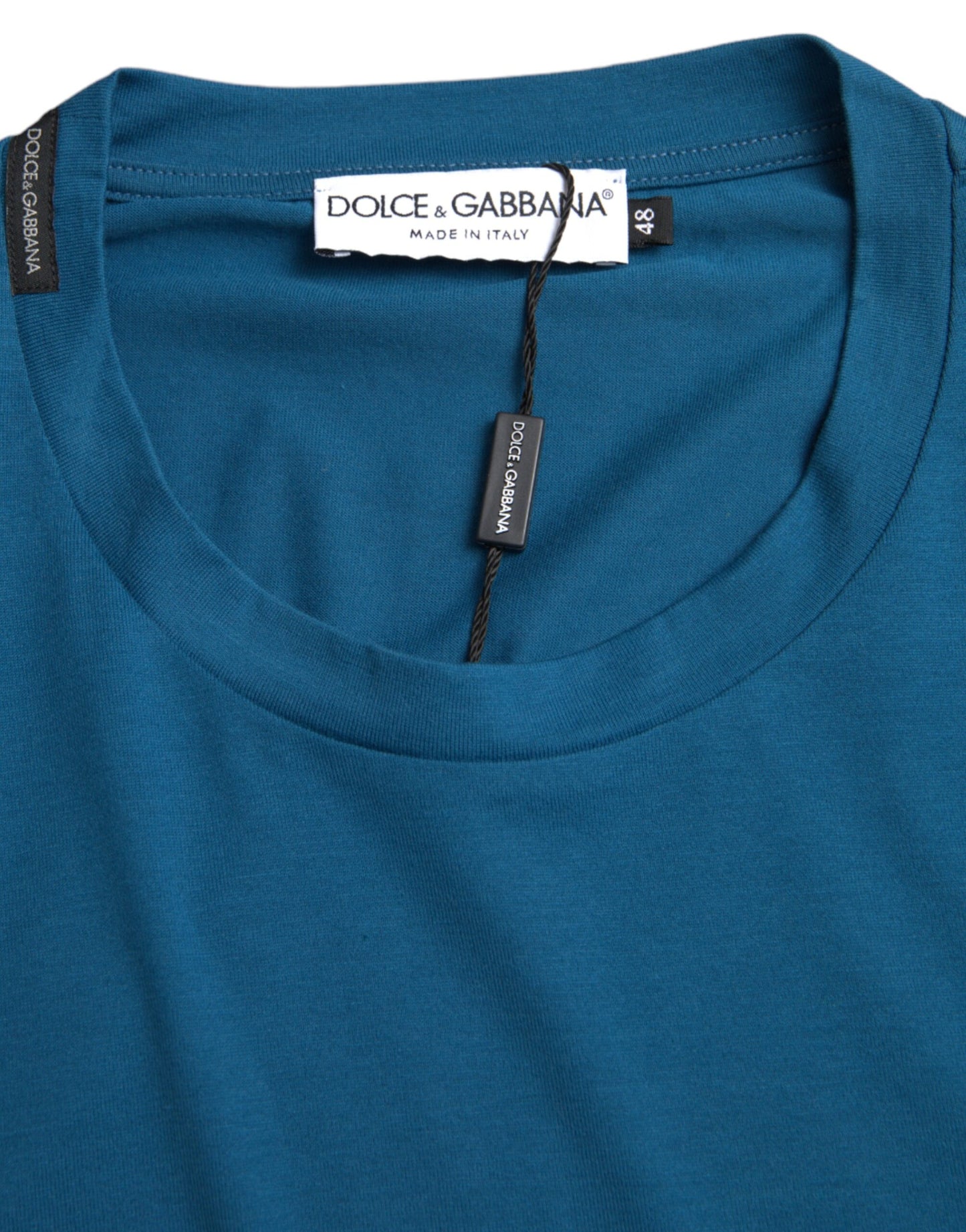 Dolce &amp; Gabbana T-shirt met ronde hals en korte mouwen, blauw met logo.