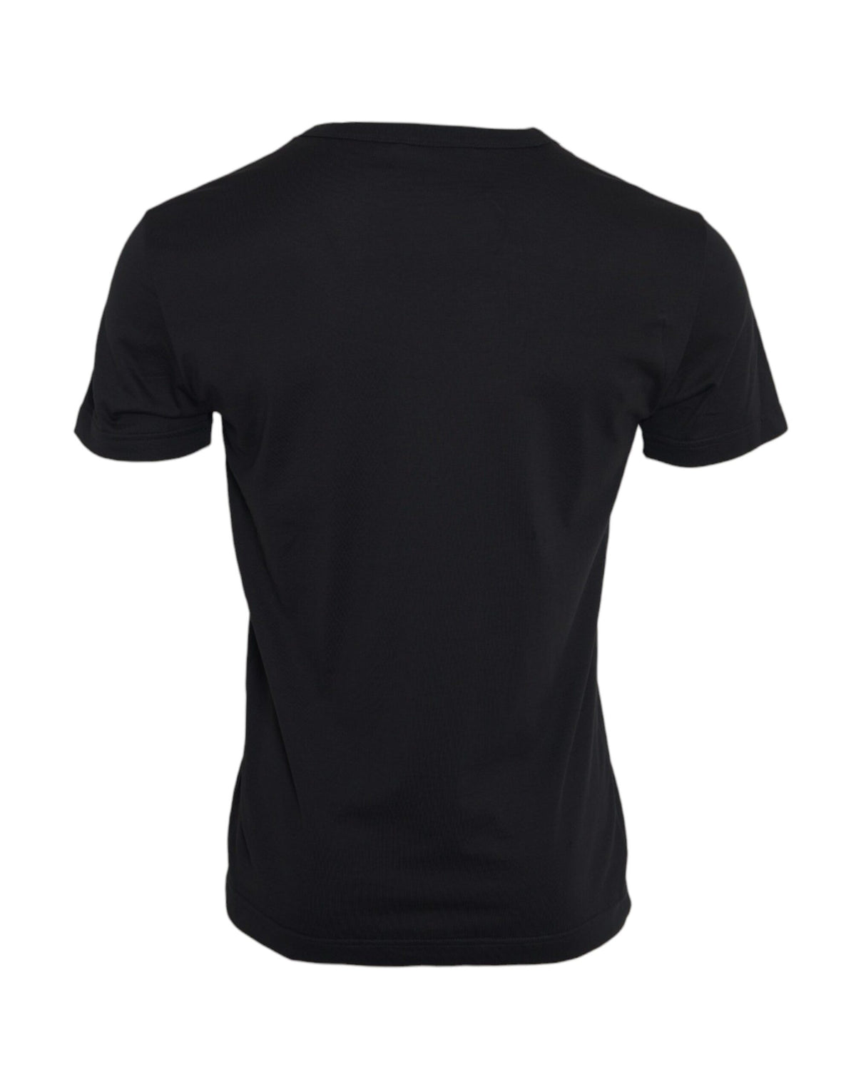 T-shirt à manches courtes en coton noir avec chaîne argentée de Dolce &amp; Gabbana