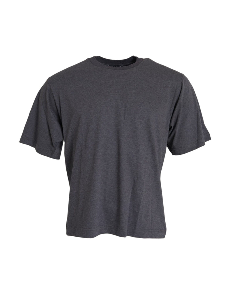 Dolce &amp; Gabbana grijs katoenen T-shirt met ronde hals en korte mouwen