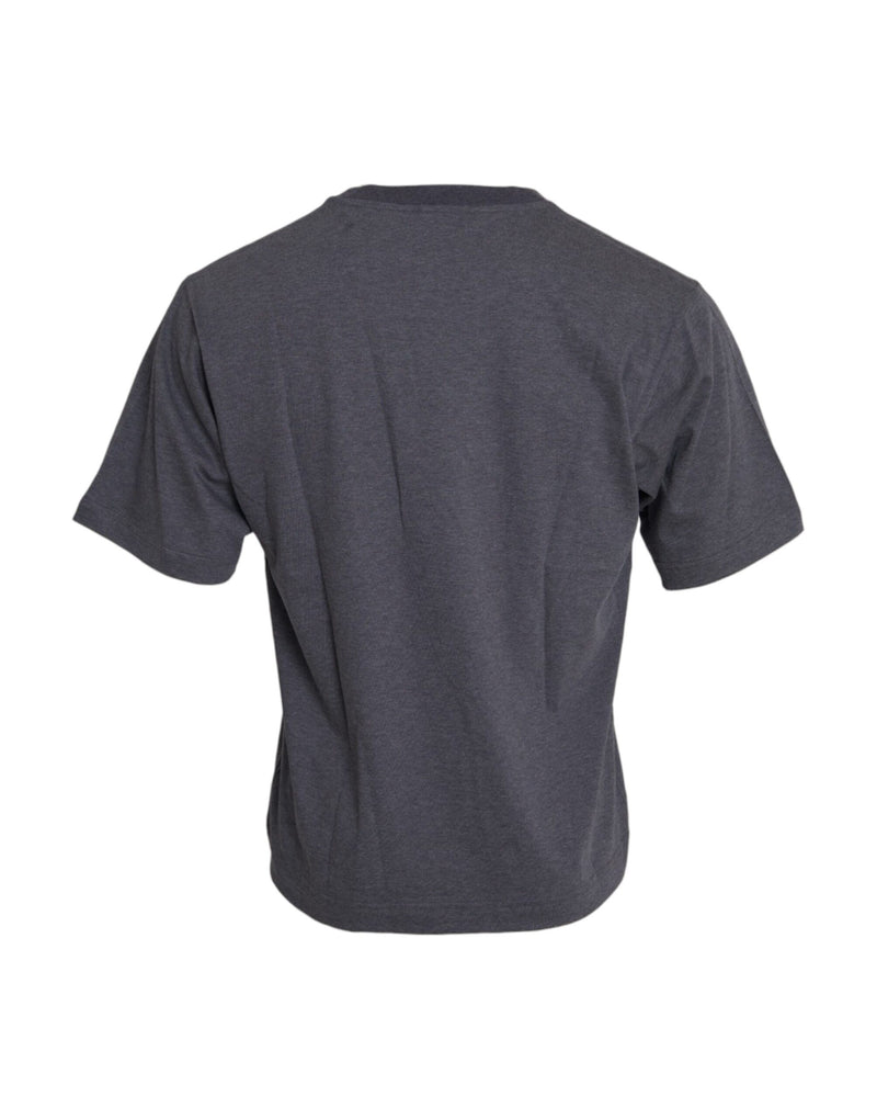 Dolce &amp; Gabbana grijs katoenen T-shirt met ronde hals en korte mouwen