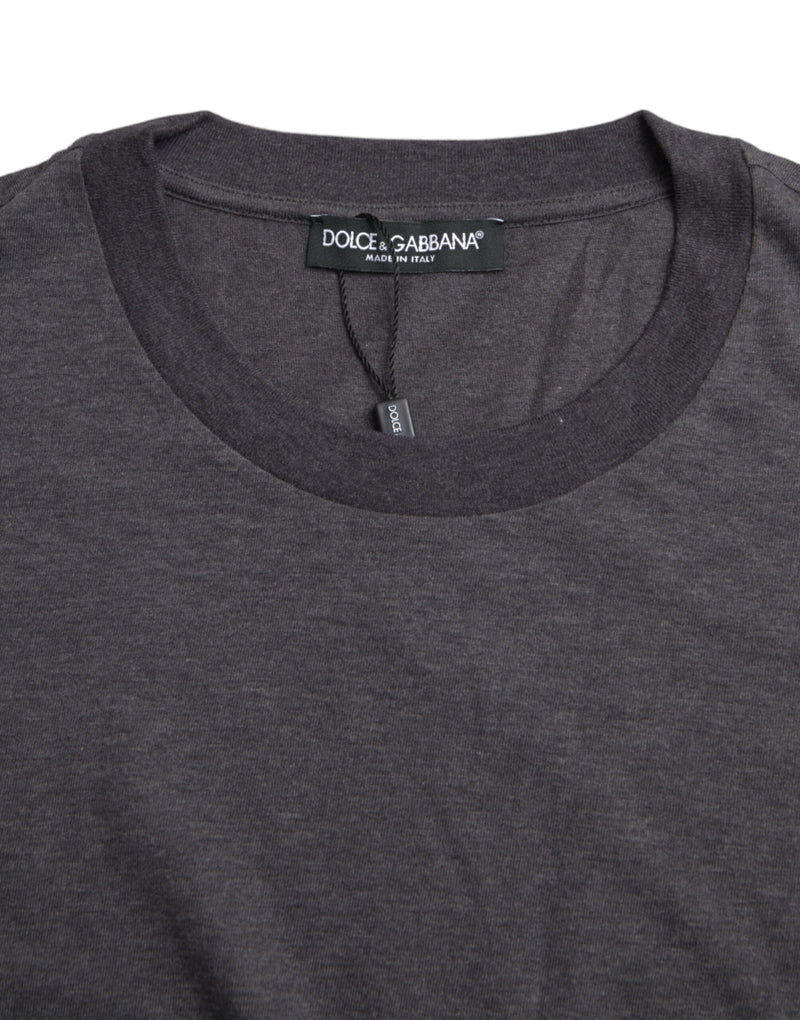 Dolce &amp; Gabbana grijs katoenen T-shirt met ronde hals en korte mouwen