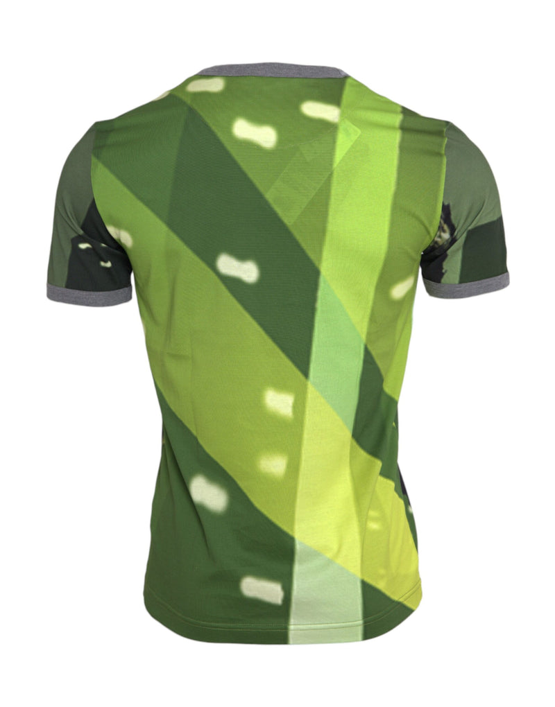Dolce &amp; Gabbana T-shirt met groene gorilla-print, gemaakt van katoen en met korte mouwen.