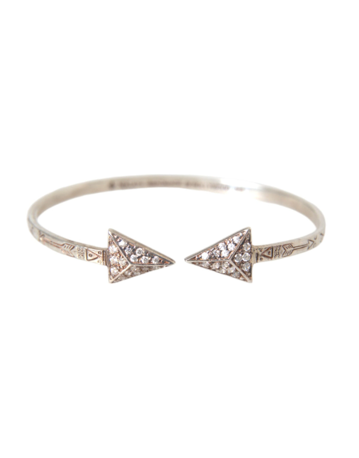 Bracelet Bangle en Argent 925 Nialaya Arrow Crystal pour Femmes
