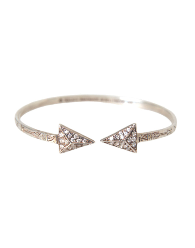 Bracelet Bangle en Argent 925 Nialaya Arrow Crystal pour Femmes