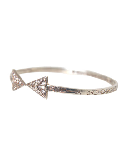 Nialaya Arrow Crystal 925 Zilveren Bangle Armband Dames