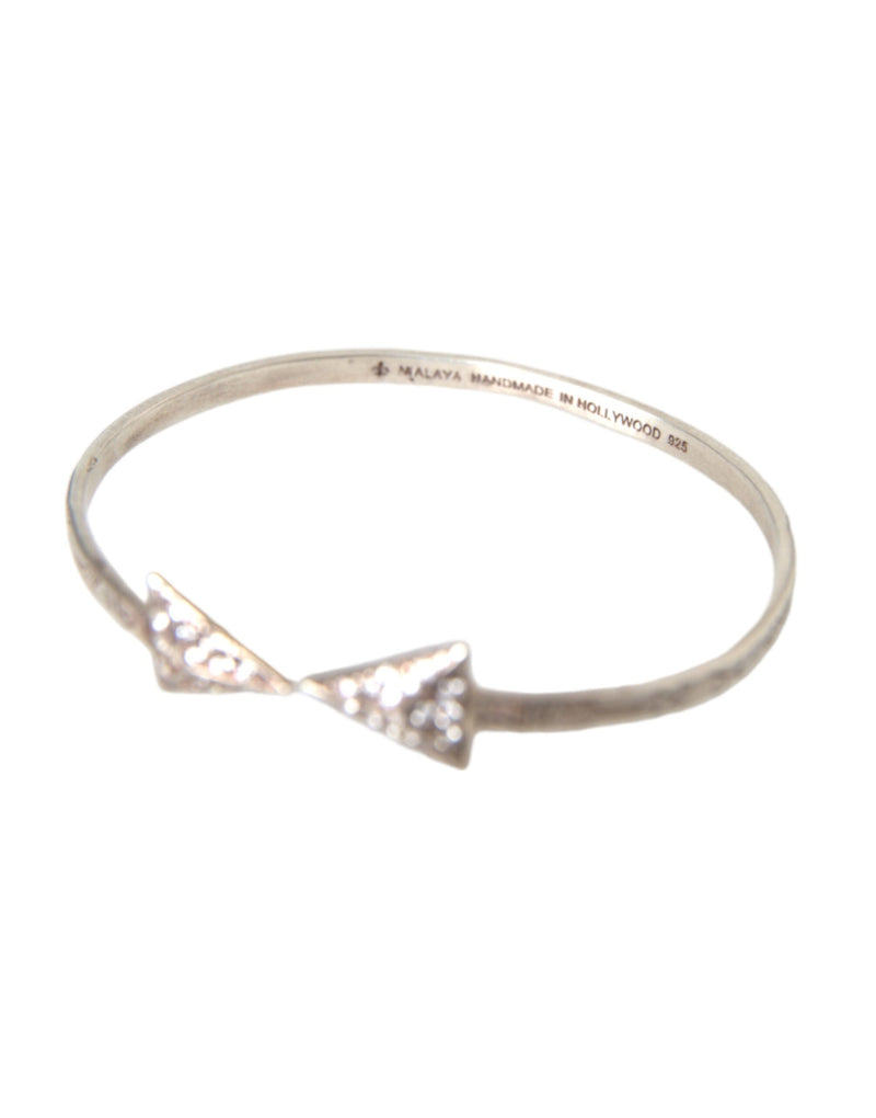 Bracelet Bangle en Argent 925 Nialaya Arrow Crystal pour Femmes