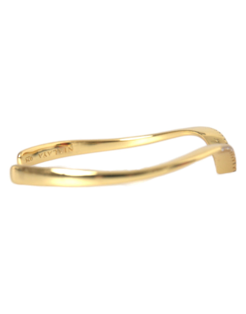 Bracelet Nialaya Arched Wing Cuff Skyfall Gold CZ 925