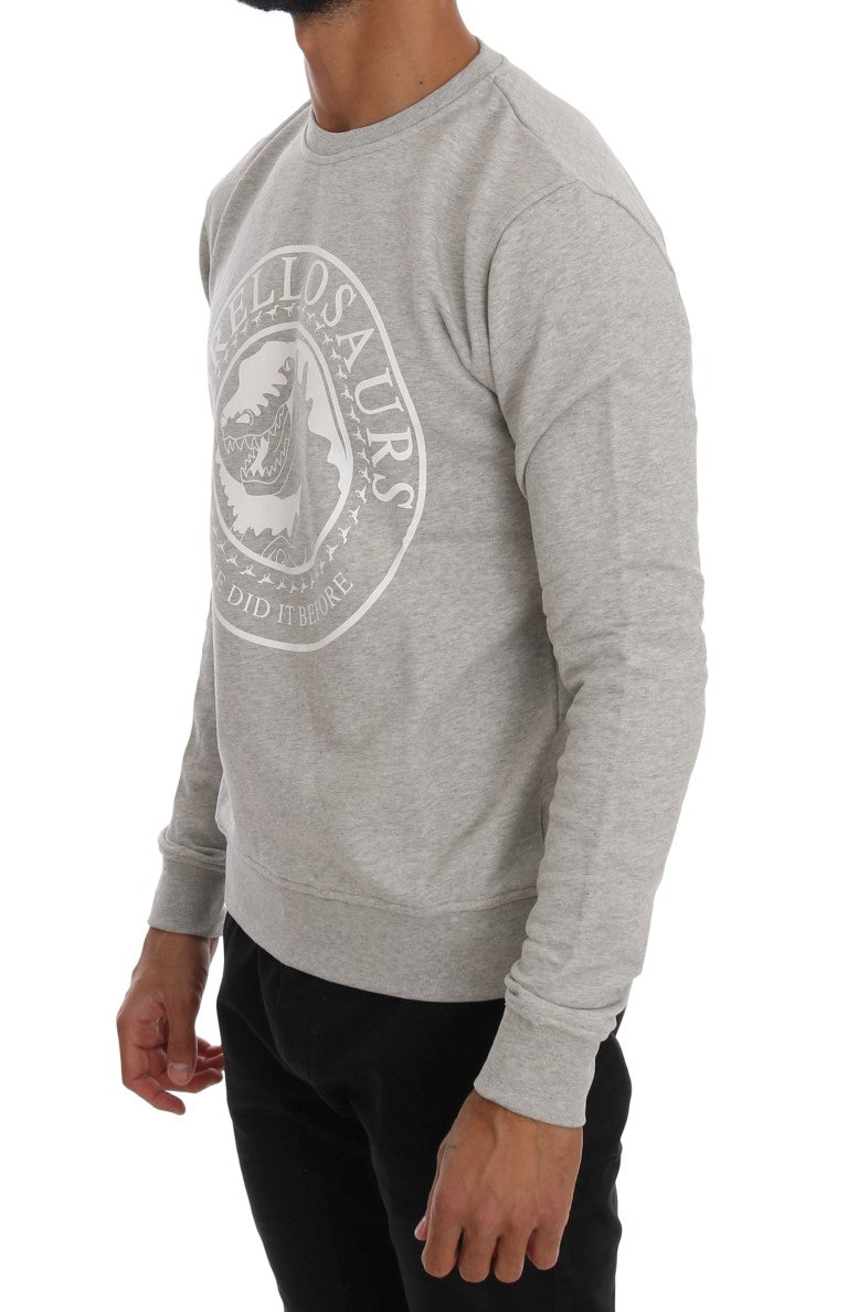 Pull Frankie Morello gris en coton à col rond