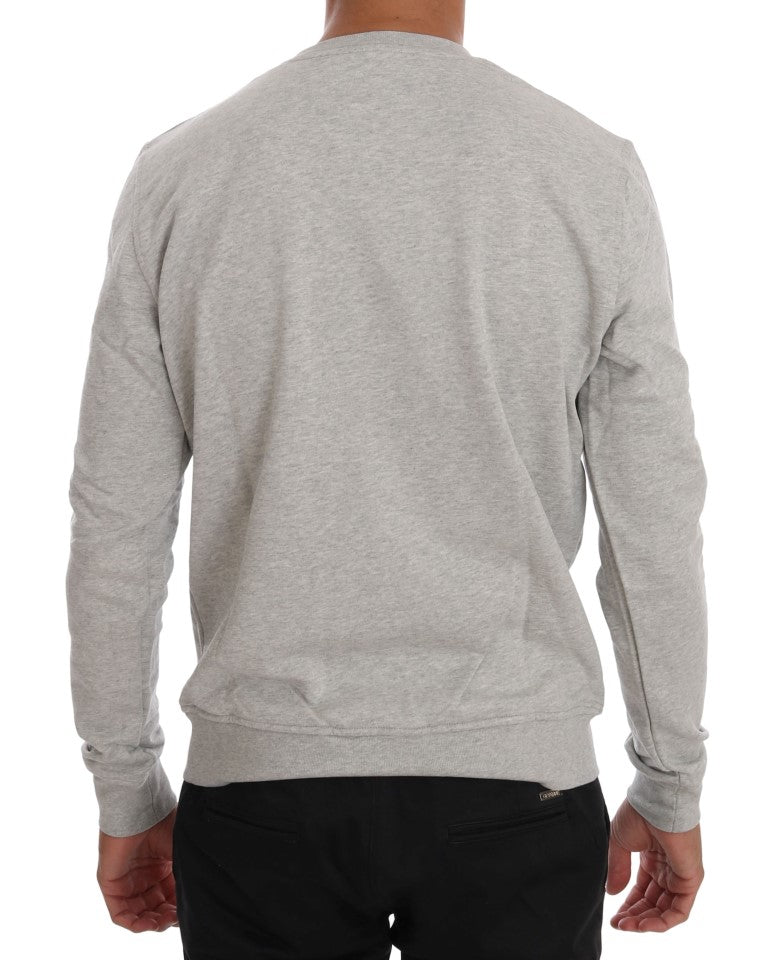 Pull Frankie Morello gris en coton à col rond