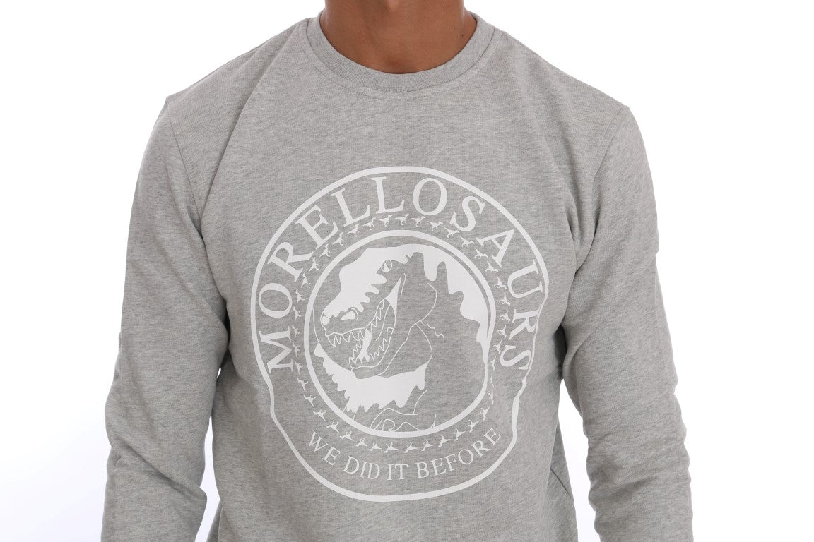 Pull Frankie Morello gris en coton à col rond