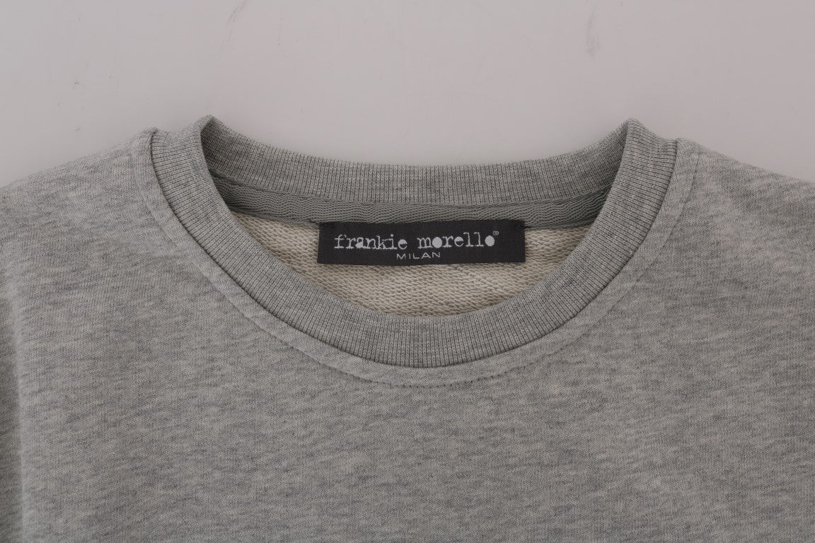 Pull Frankie Morello gris en coton à col rond