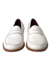 Dolce & Gabbana Mocassins en Cuir Blanc pour Homme