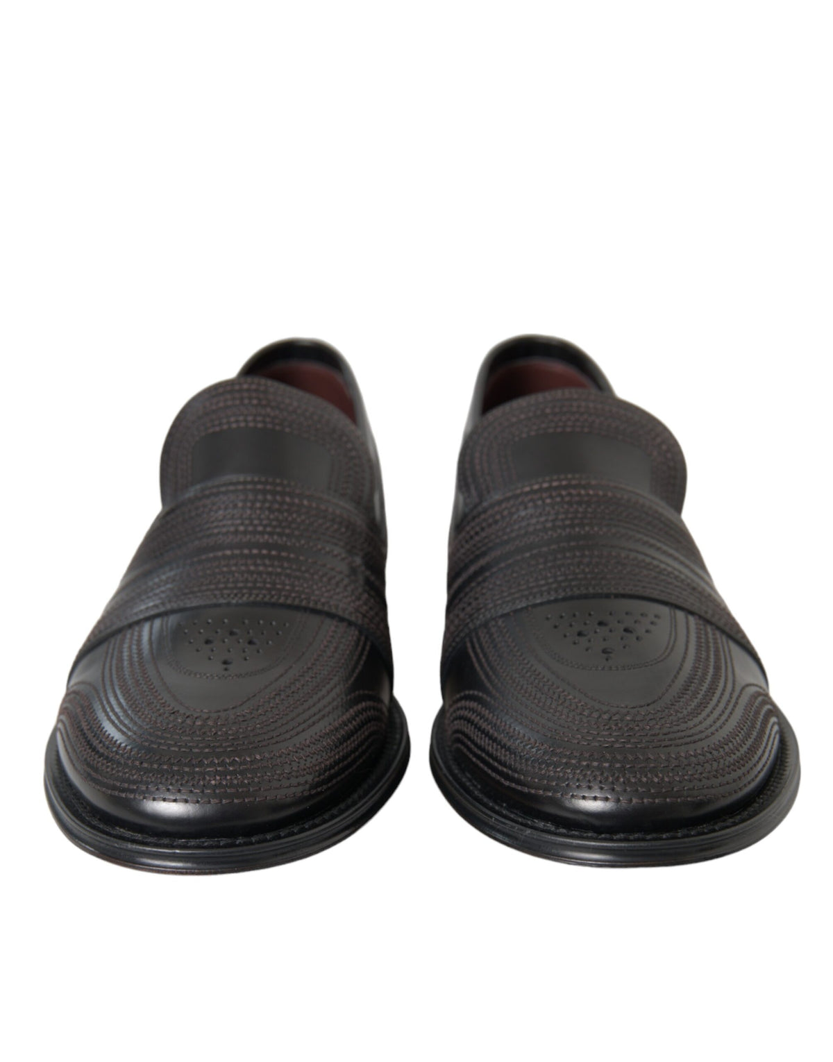 Dolce & Gabbana Black Leather Loafer Men Dress Shoes