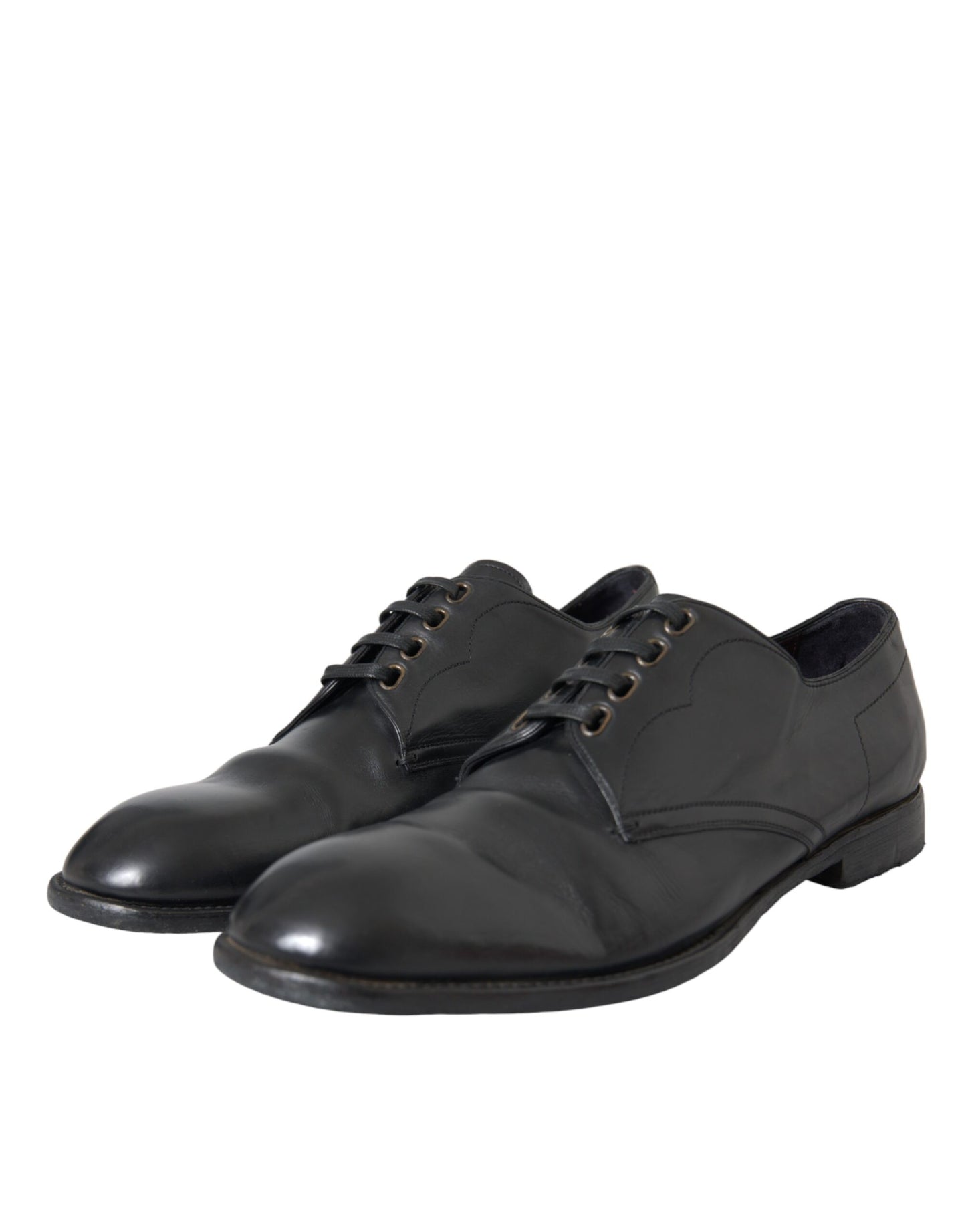 Dolce & Gabbana leren herenschoenen, zwarte derby's, geschikt voor formele gelegenheden.