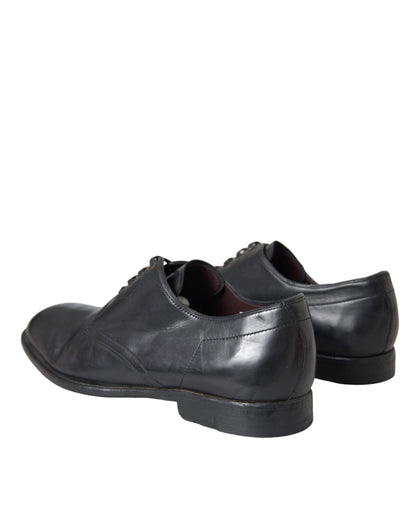 Dolce & Gabbana leren herenschoenen, zwarte derby's, geschikt voor formele gelegenheden.