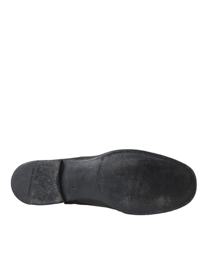 Dolce & Gabbana leren herenschoenen, zwarte derby's, geschikt voor formele gelegenheden.