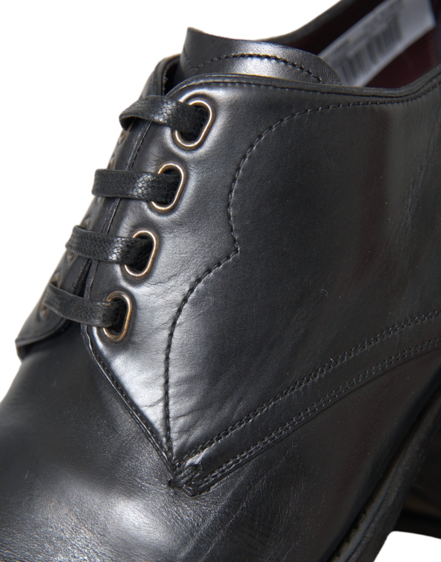 Dolce & Gabbana leren herenschoenen, zwarte derby's, geschikt voor formele gelegenheden.