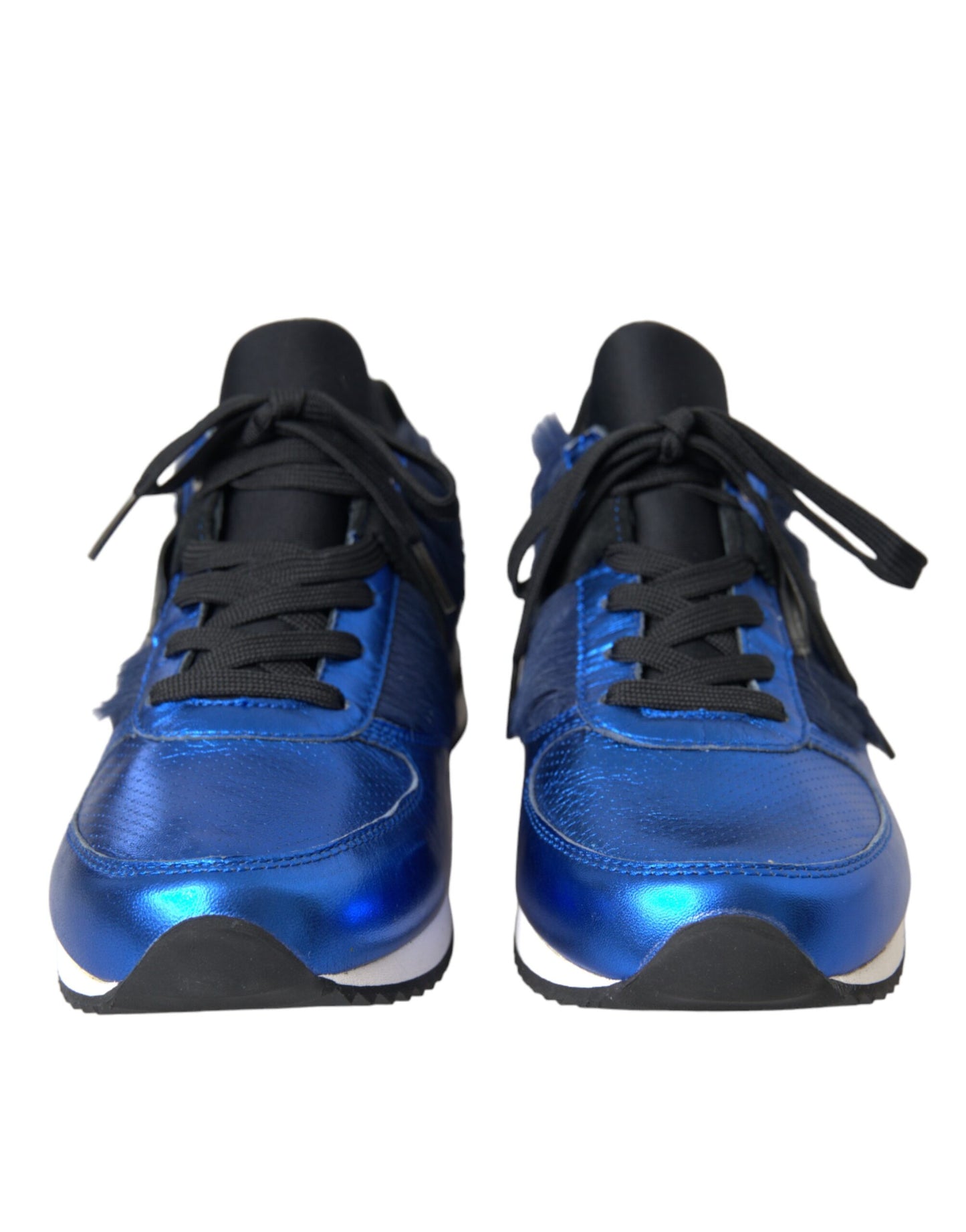 Dolce & Gabbana Blauwe en Zwarte Kalfsleren Sneakers