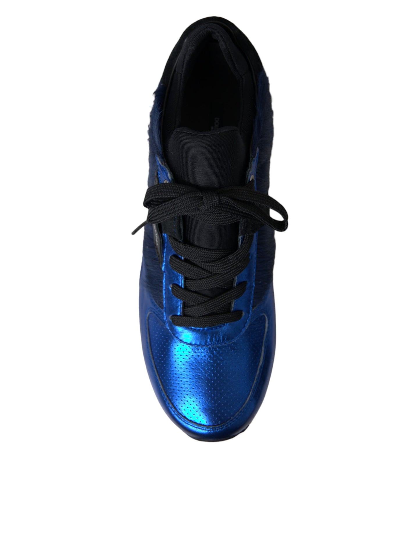 Dolce & Gabbana Blauwe en Zwarte Kalfsleren Sneakers