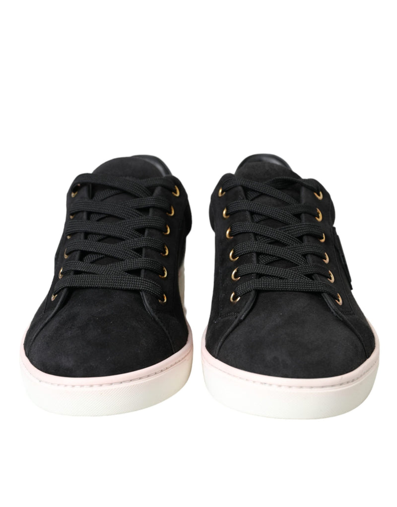 Dolce & Gabbana Black Suede Leather Low Top Sneakers for Men
