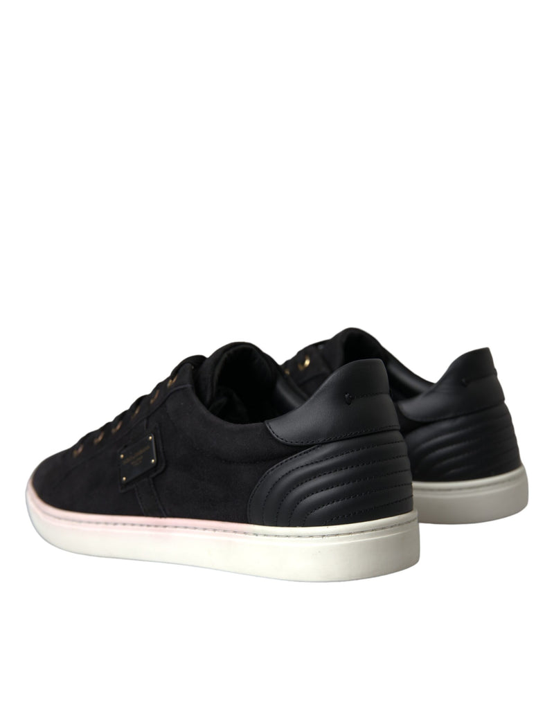 Dolce & Gabbana Black Suede Leather Low Top Sneakers for Men