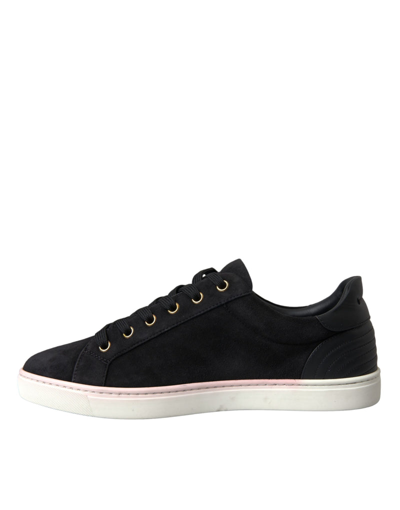 Dolce & Gabbana Black Suede Leather Low Top Sneakers for Men