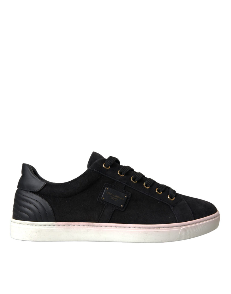 Dolce & Gabbana Black Suede Leather Low Top Sneakers for Men