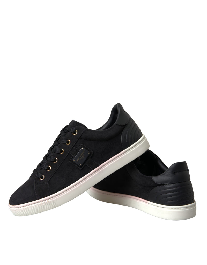 Dolce & Gabbana Black Suede Leather Low Top Sneakers for Men